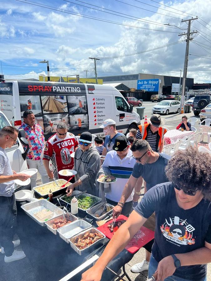 Guests serving at event